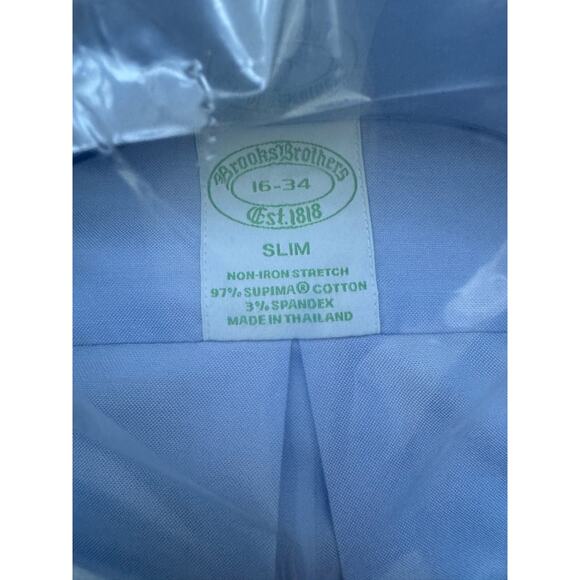 NWT Brooks Brothers Stretch Non-Iron Pinpoint Oxford Ansley Collar Shirt - Picture 7 of 8
